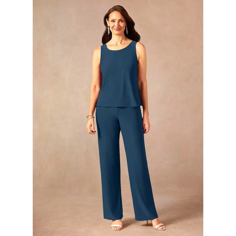 Azazie Dark Navy Neptune Mamrie Top; Sleeveless Chiffon Keyhole Back NWT